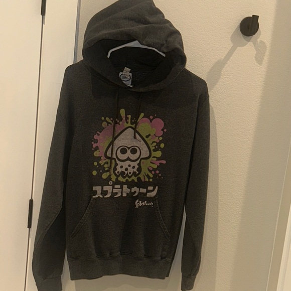 GUC Size S Small Women’s Mens Unisex Nintendo SPLATOON Dark Gray Graphic Hoodie - Picture 1 of 9